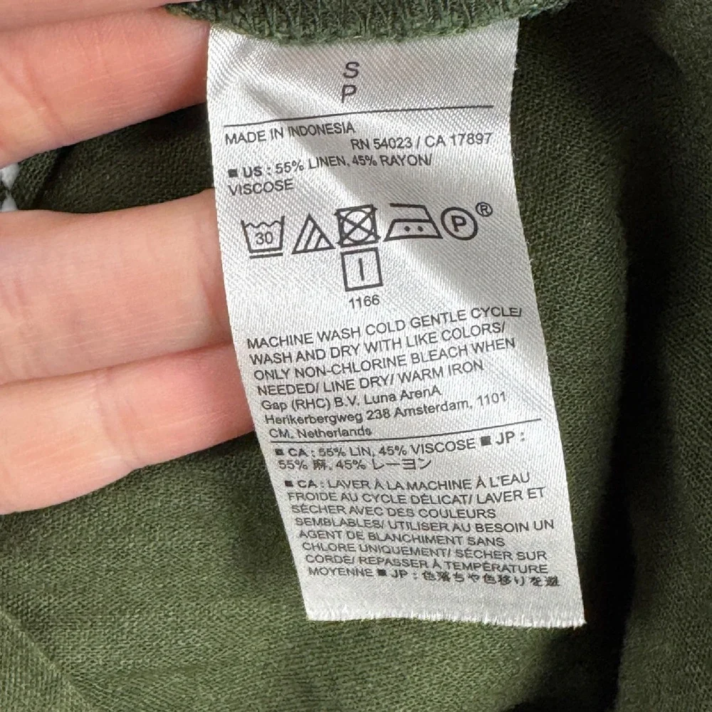 Banana Republic Linen Blend Utility Romper‎ Long Sleeve Army Olive Green Size S